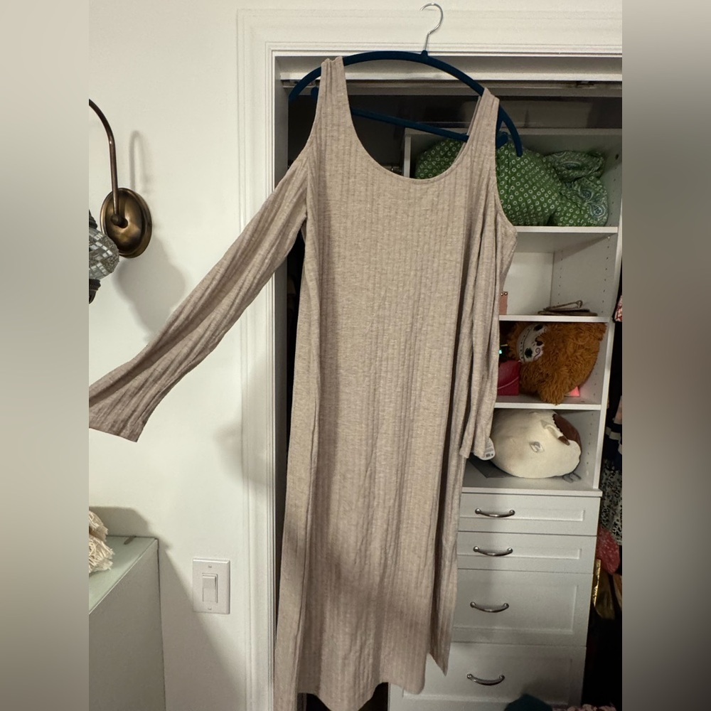 Cold shoulder sweater dress relaxed fit